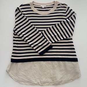 Cos - striped cotton and silk mixed material top